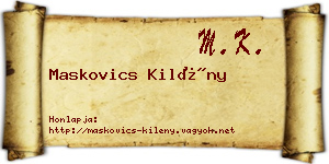 Maskovics Kilény névjegykártya
